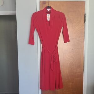 Charter Club Red Long Sleeve Dress